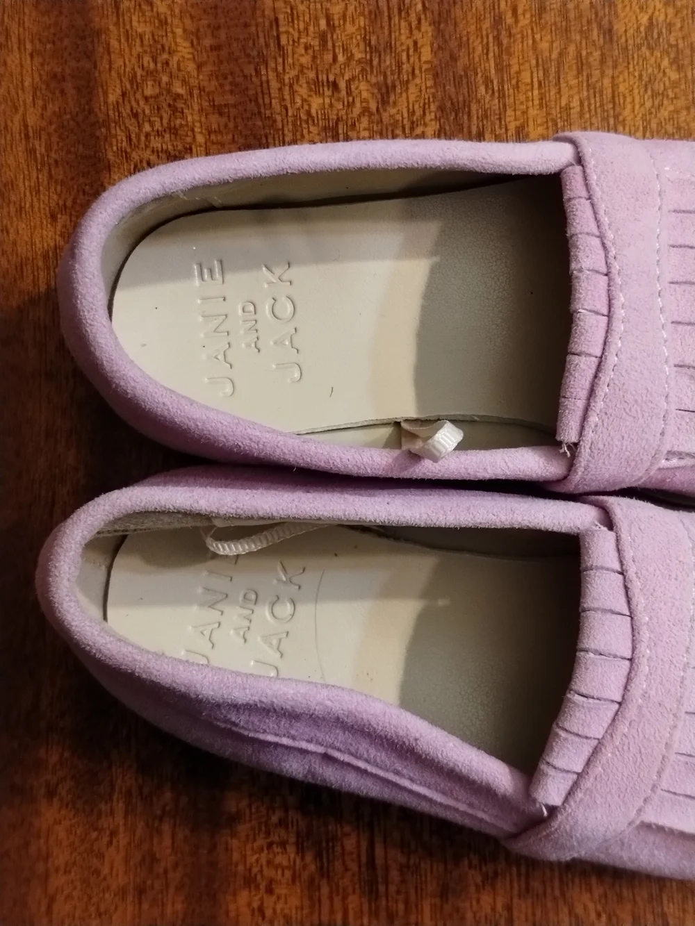Janie and Jack Girls' Pink Suede Fringe Loafers